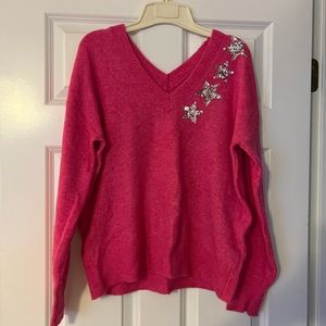 Hot pink loft star sweater
